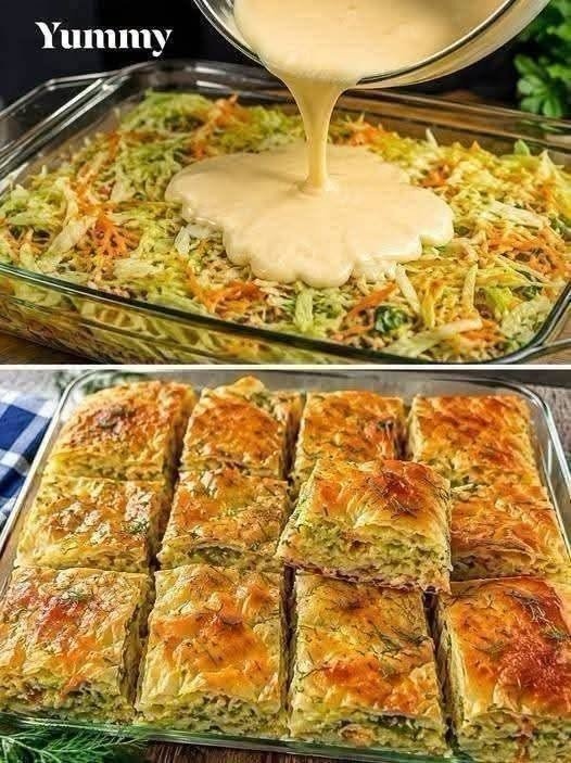 Savory Cabbage and Carrot Phyllo Bake