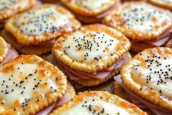 Baked Ham and Cheese Cracker Sandwiches