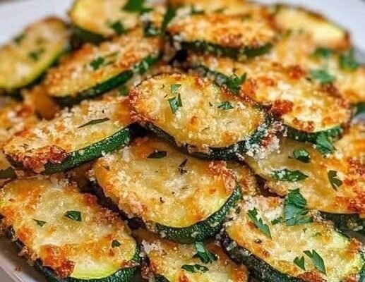 Crispy Parmesan Zucchini Slices