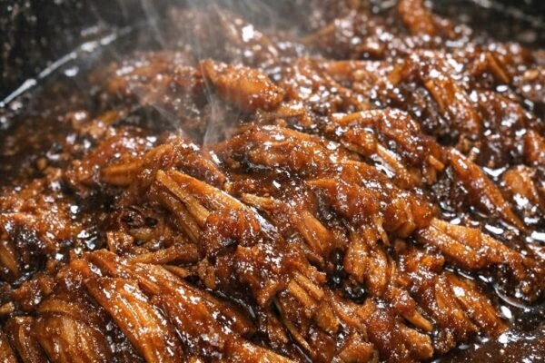 Slow Cooker Sticky Shredded Chicken