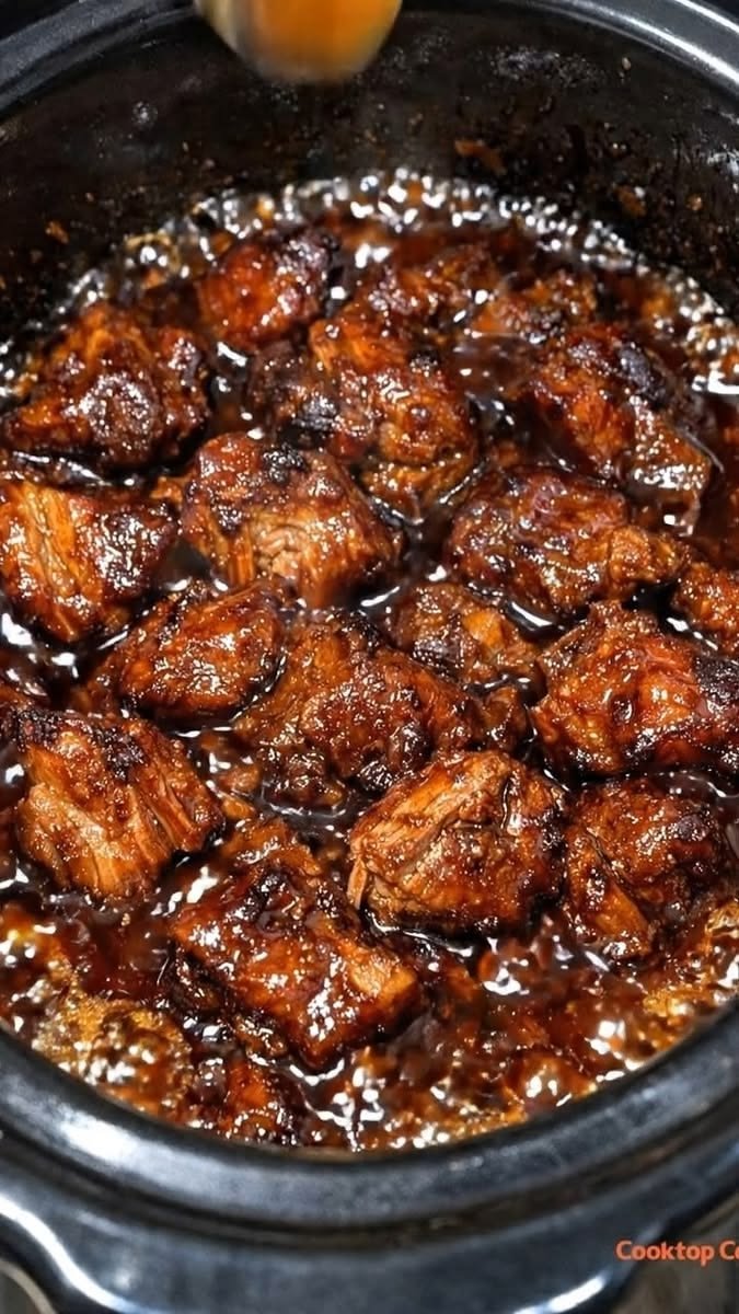 Slow Cooker Sticky BBQ Meat Bites