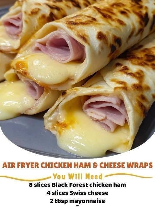 Air Fryer Chicken Ham and Cheese Wraps
