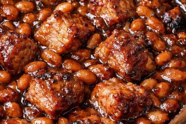 Dutch Oven Baked Beans with Pork