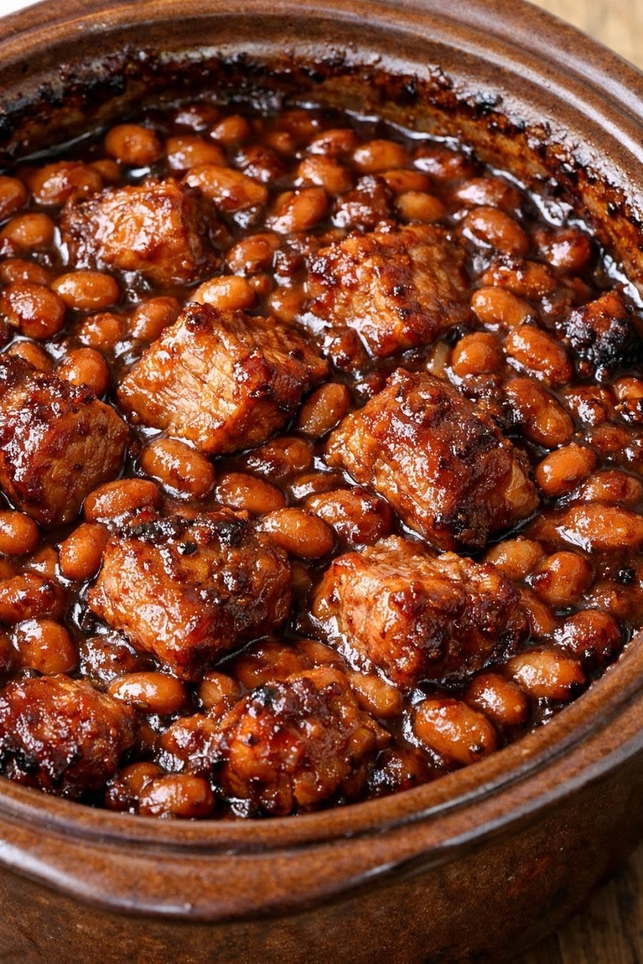 Dutch Oven Baked Beans with Pork