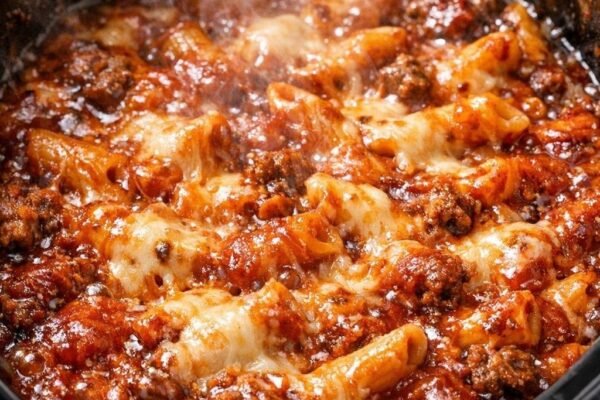Slow Cooker Cheesy Beef and Pasta