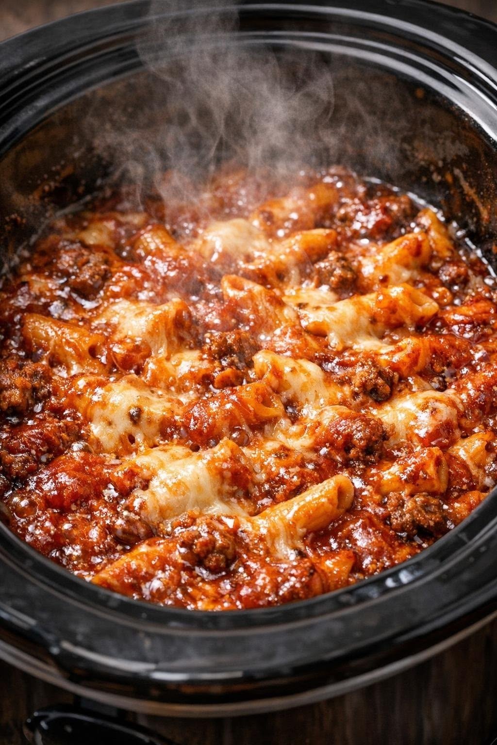 Slow Cooker Cheesy Beef and Pasta