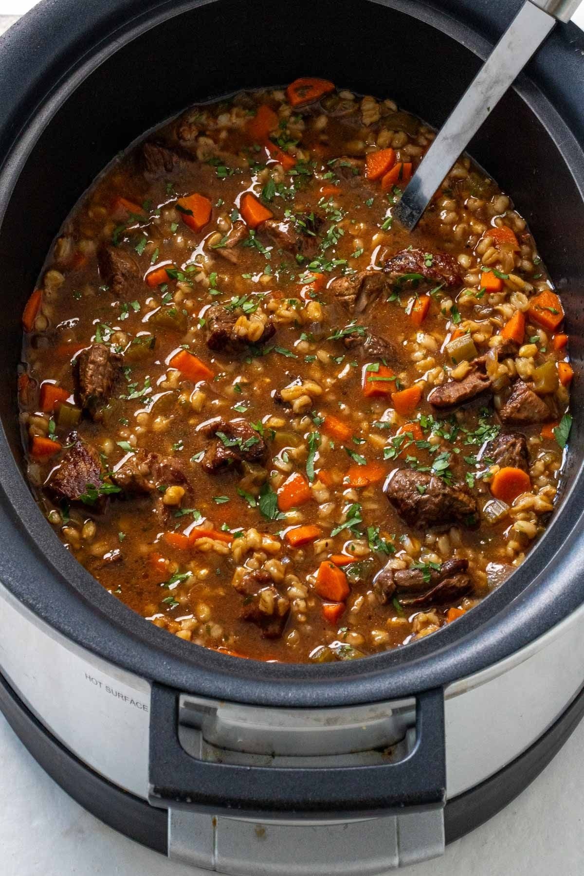 Slow Cooker Beef and Barley Stew Recipe