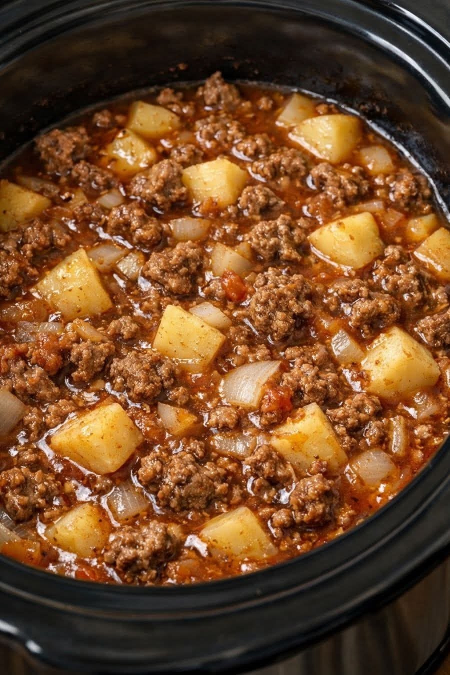 Slow Cooker Ground Beef and Potatoes