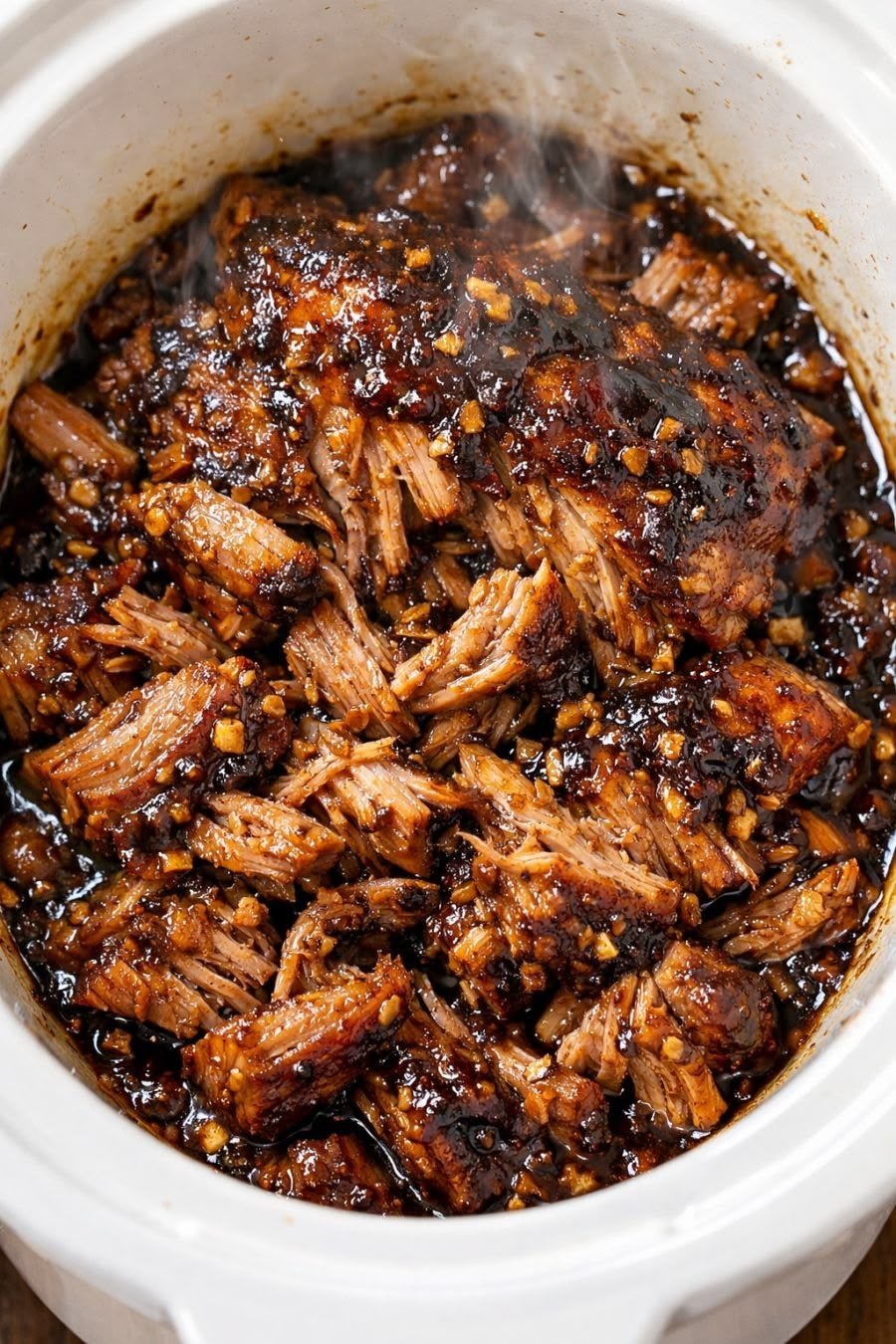 Slow Cooker Garlic Brown Sugar Beef