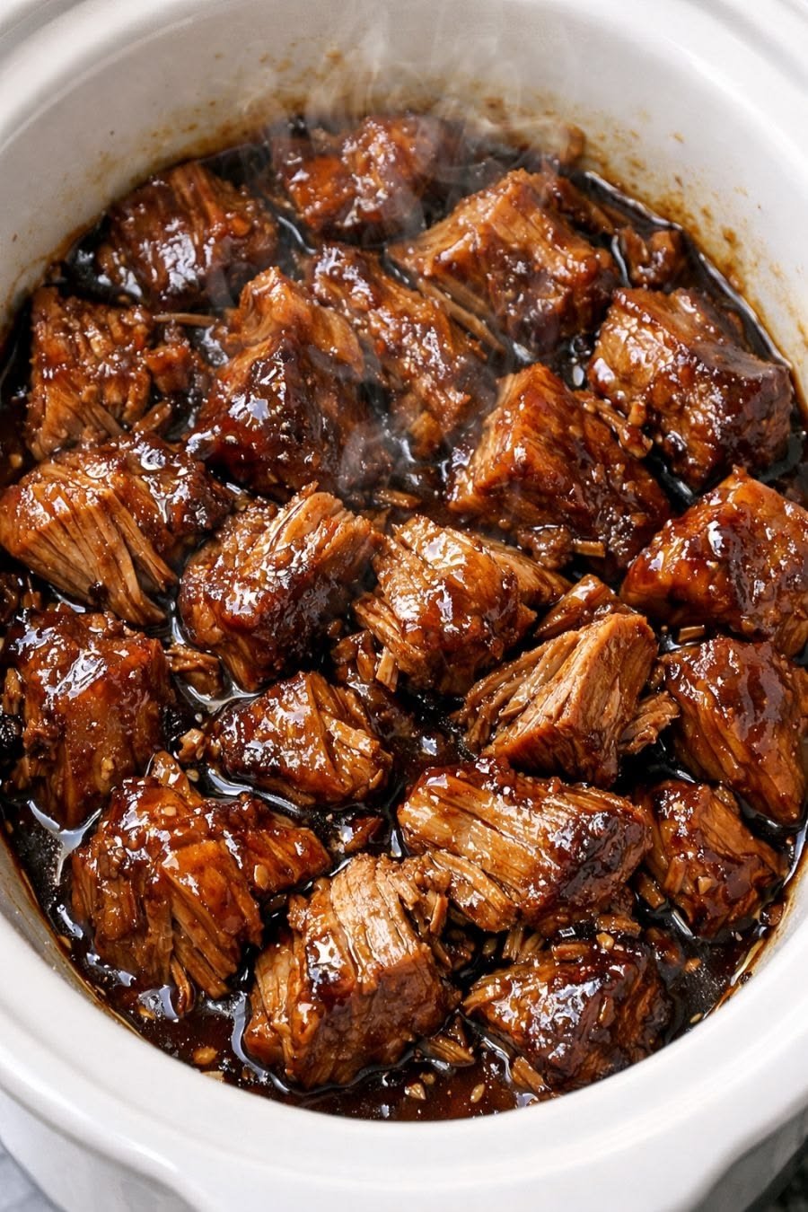 Slow Cooker Garlic Soy Beef Bites